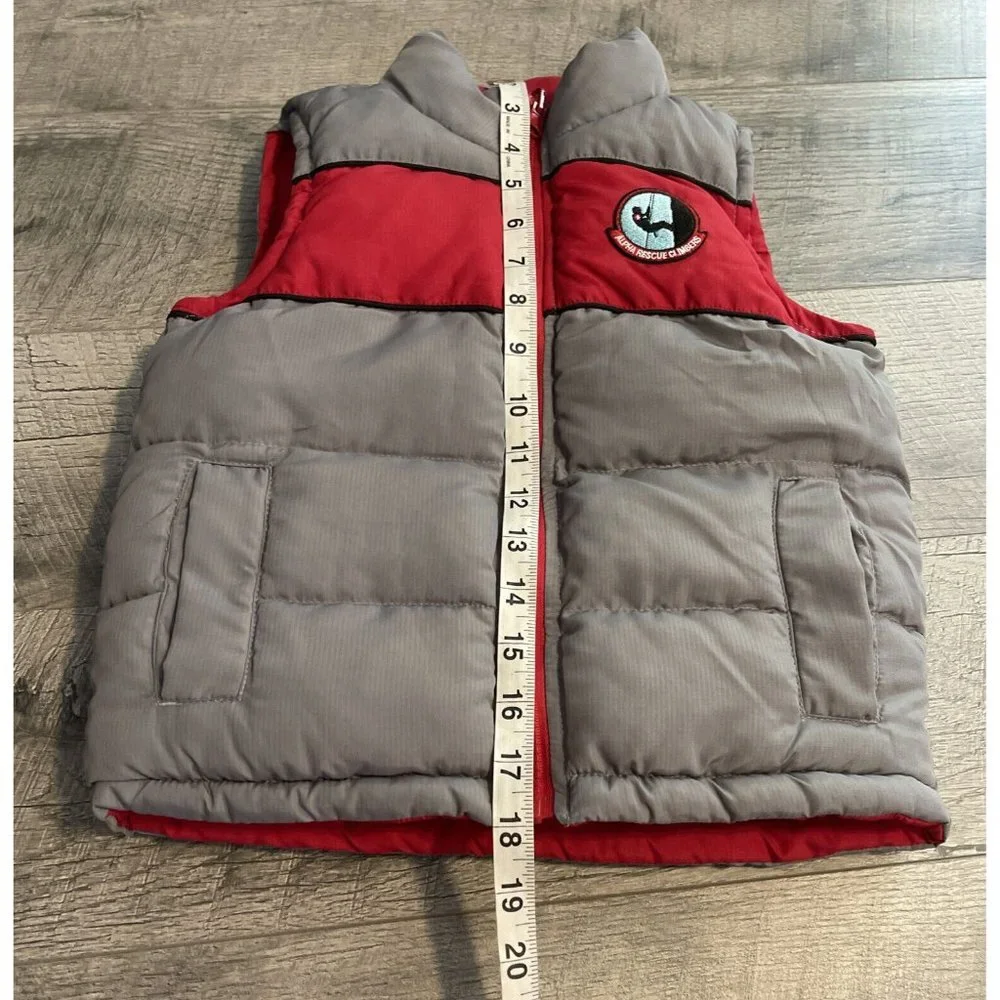 Alpha Industries‎ Puffer Vest Boys 3T Red Gray Reversible Pockets Snap Outerwear
